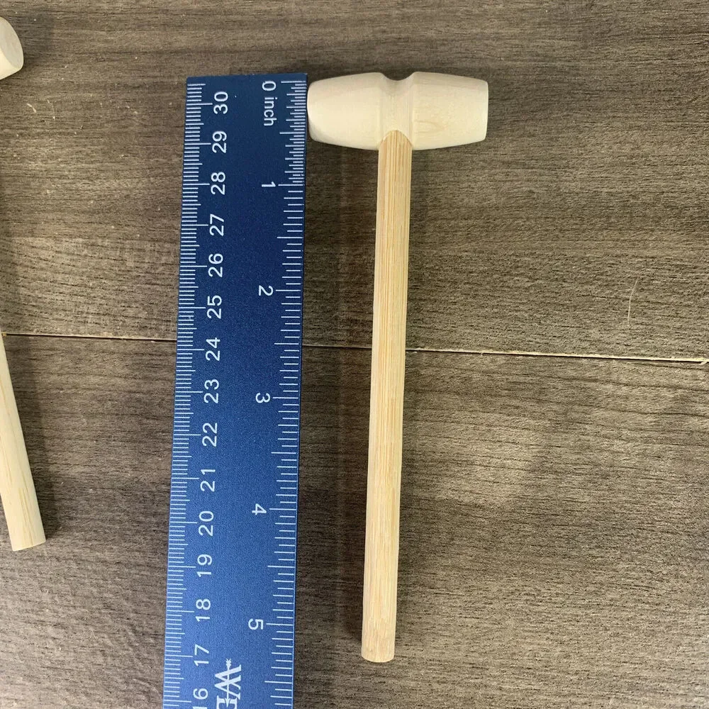 18 pcs Wooden Mini Hammers Multi-Purpose Natural Wood Hammer for Kids Toys Crab